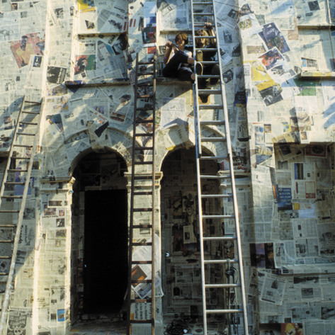 Paper Macheing from Ladders