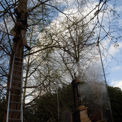 Installing with ladders and ropes